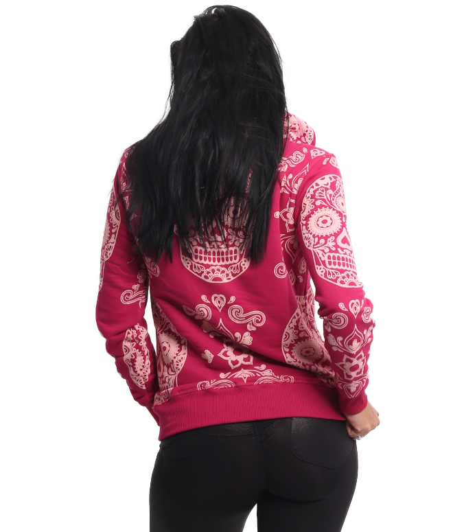 Yakuza - Skull Pattern Allover Kapuzenpullover
