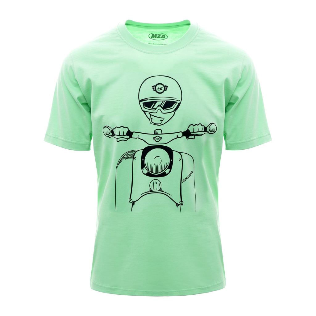 MZA - T-Shirt, Farbe: NeonMint - Motiv: Schwalbe Kumpel - 100% Baumwolle
