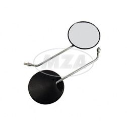 [10377A] MZA - Paar Rückblickspiegel - links u. rechts verwendbar - ø 125mm - Gewinde M8 - verchromter Spiegelarm - Muschelform