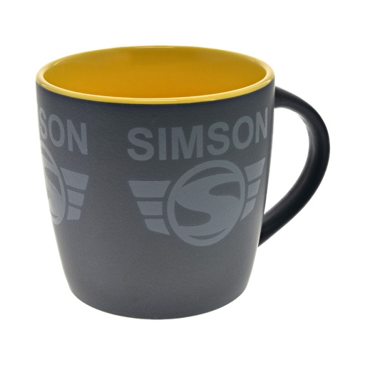[83062-B-S] MZA - Tasse, Farbe: matt schwarz, gelb - Motiv: "SIMSON"