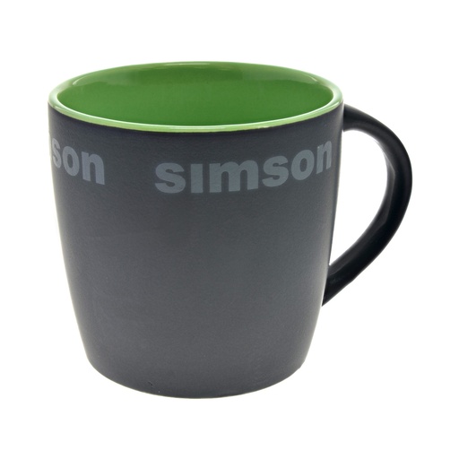 [83062-A-S] MZA - Tasse, Farbe: matt schwarz, grün - Motiv: "SIMSON"