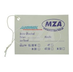 [AD11501] MZA - ADDINOL-MZA-Ölwechselaufkleber