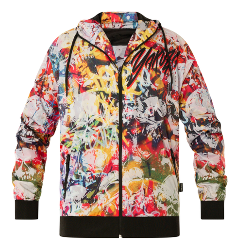 Yakuza Jacke Wild Skull Windbreaker Bunt