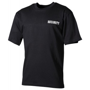 MFH - T-Shirt, schwarz, "Security", bedruckt