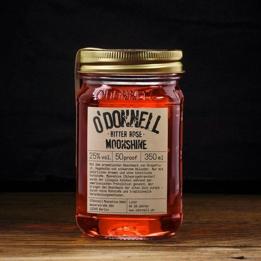 [80348] O`DONNELL MOONSHINE - Bitter Rose 25% vol. Mason Jars 350ml