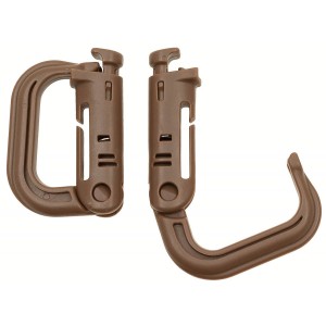 [27550R] MFH - Karabiner, Plastik, "MOLLE", coyote tan, 2er Pack