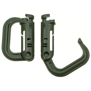 [27550B] MFH - Karabiner, Plastik, "MOLLE", oliv, 2er Pack