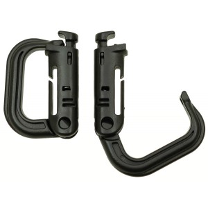 [27550A] MFH - Karabiner, Plastik, "MOLLE", schwarz, 2er Pack