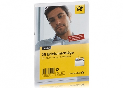 [136100049] Deutsche Post - 25 x Umschläge C6 w. hk oF.