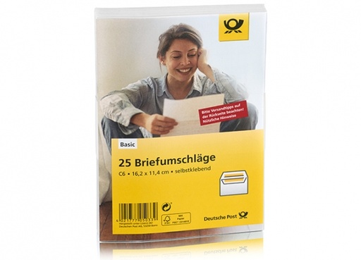 [117501050] Deutsche Post - 25 x Umschläge C6 w. sk oF.