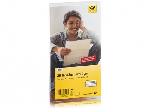 [117501055] Deutsche Post - 25 x Umschläge DIN lang w. sk oF.