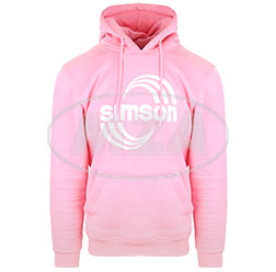 MZA - Hoodie mit Känguru-Taschen, Farbe: rosa Motiv: SIMSON Cross