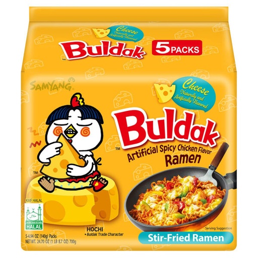 [11658] SAMYANG BULDAK CHEESE HOT CHICKEN RAMEN 5 X 140G (700g)