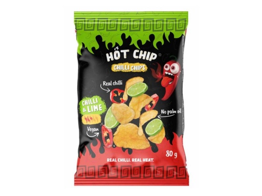 [90003] Hot Chip Potato Chips Chili and Lime - Knabbersnack - 80g - 15er Pack