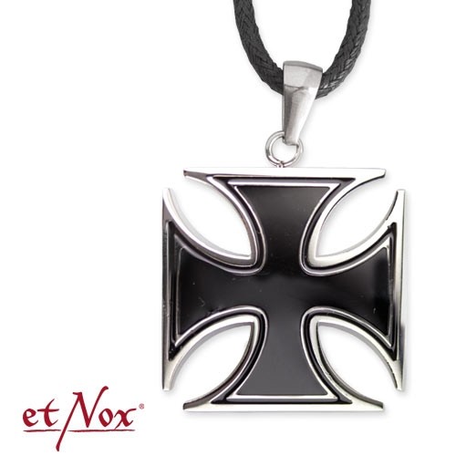 [SK1125] etNox-Anhänger "Black Iron Cross" Edelstahl