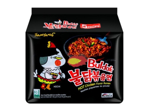 [11646] Samyang Buldak - Original scharfe Ramen Nudeln mit Hühnchen - 140g - 5er Pack