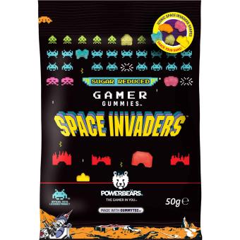 [6623] Powerbeärs Gamer Gummies Space Invaders 50g Fruchtgummi