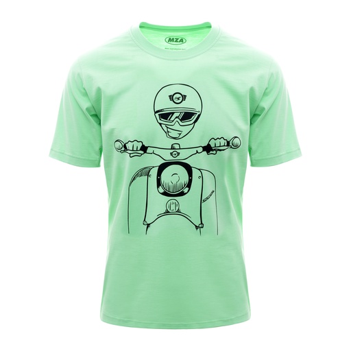 MZA - T-Shirt, Farbe: NeonMint - Motiv: Schwalbe Kumpel - 100% Baumwolle