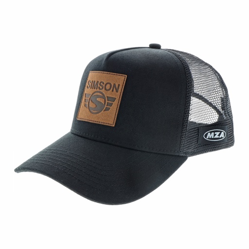 [83173D] MZA - Truckercap curved, Farbe: schwarz, Motiv: "SIMSON"-Lederpatch