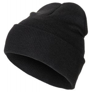 [10933A] MFH - Rollmütze, 100 % Wolle, fein gestrickt, schwarz